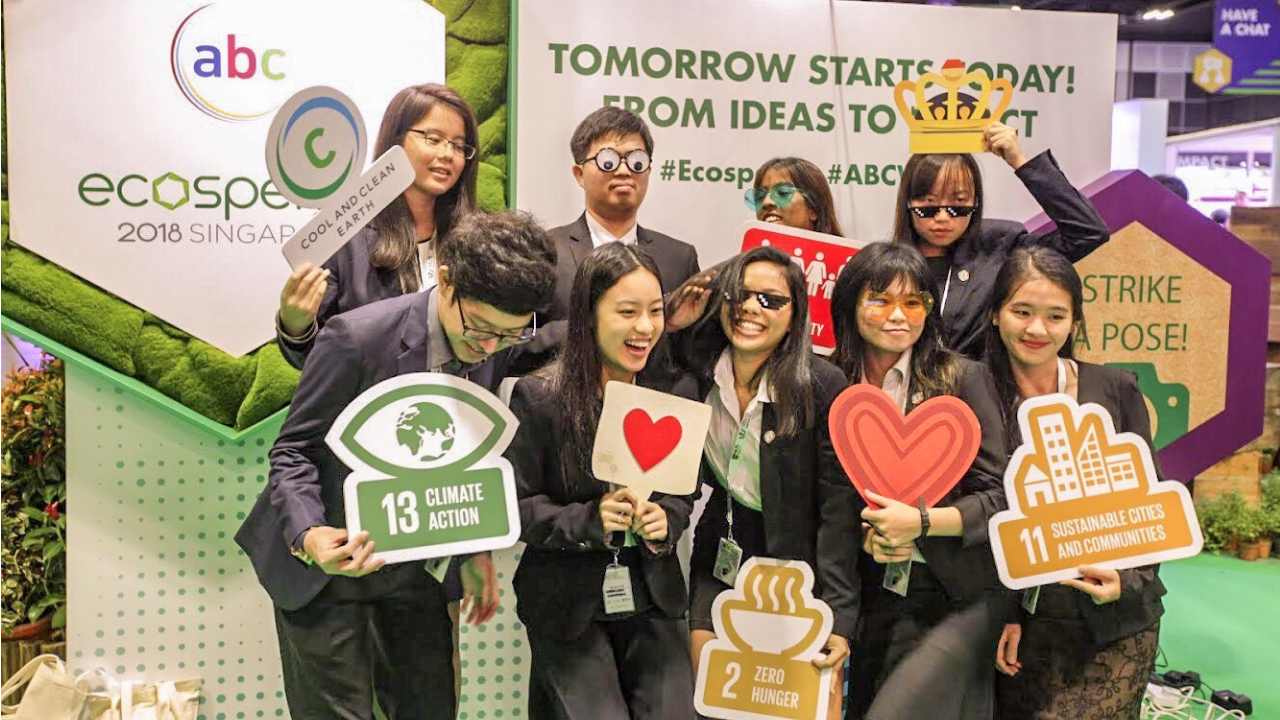 Participants of this year’s Youth Ecosperity Dialogue attend the Ecosperity Conference, which brought together business leaders and policy makers to discuss key topics in sustainability.